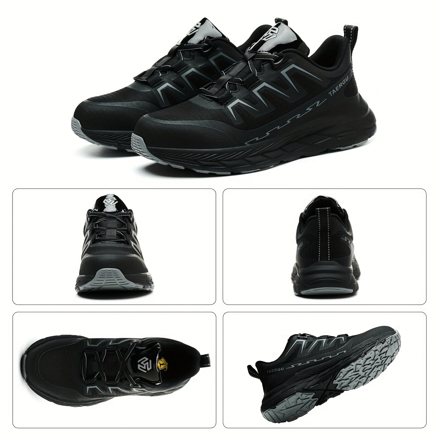 Lightweight Steel Toe Work Shoes for Men-Comfortable Non-Slip Sneakers, Puncture-Resistant Tenis Zapatos De Trabajo Para Hombre, US Size 6-14