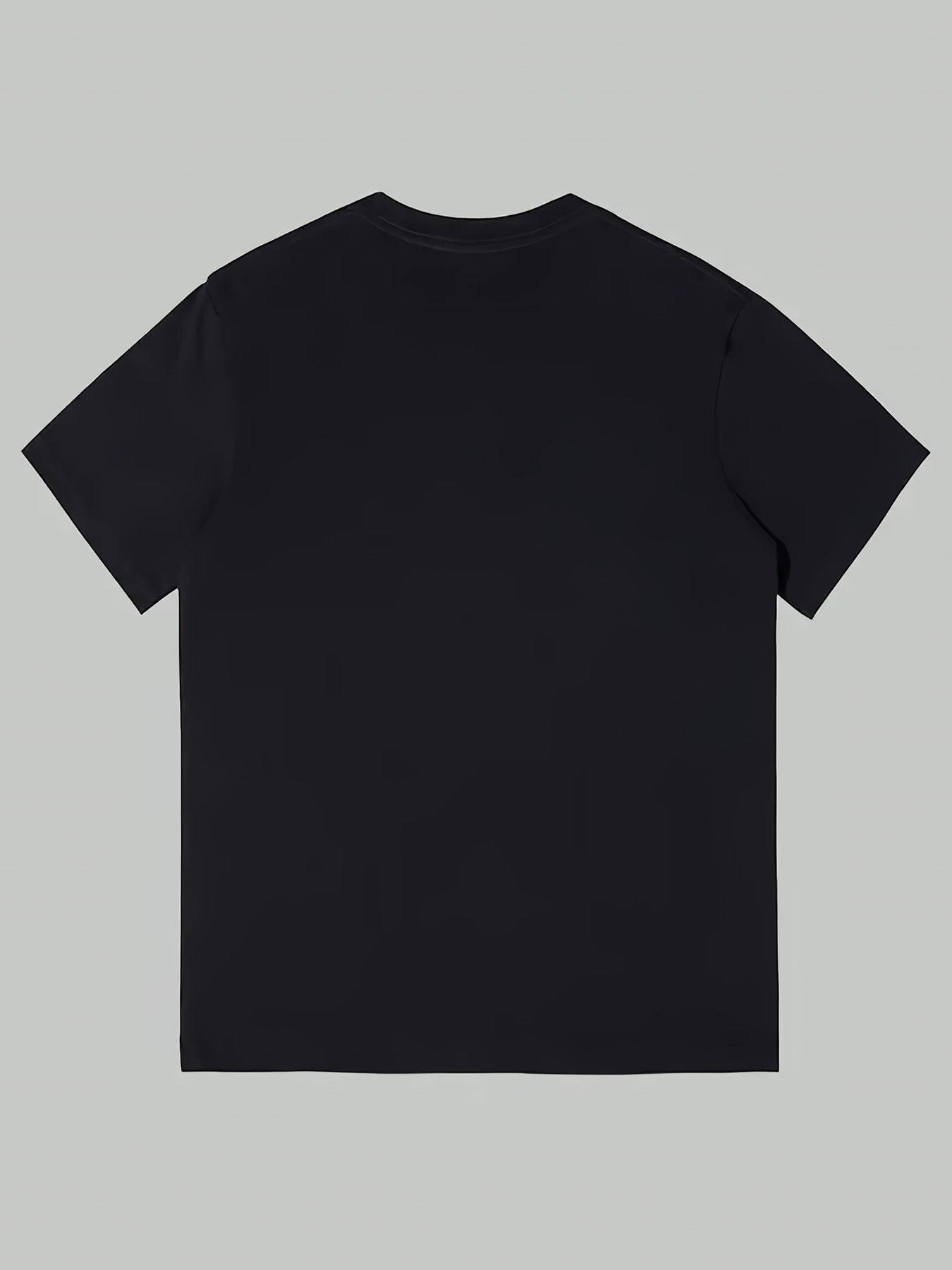 Men's Plus Size Black T-Shirt, Purple and White SAY LESS Print, Suitable for Casual Wear, PLUS SIZE
