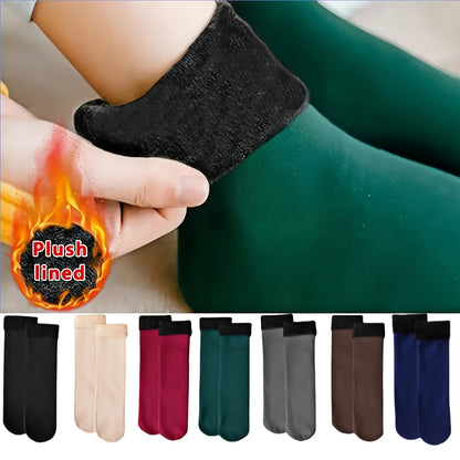 7 Pairs of Ultra-Warm Unisex Thermal Socks - Soft, Breathable, And Stretchy Mid-Calf Boot Socks for Cold Weather - Fleece Lined, Solid Color, Hand Wash Recommended for Long-Lasting