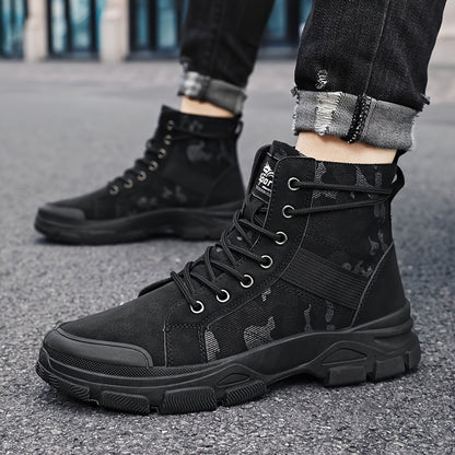 [Tactical Boots for Men] ZHENYUEZU Men's Tactical Boots - Durable PU & Fabric Upper, Non-Slip PVC Outsole | All-Season Beige/ Camouflage Colorway, Lace-Up Closure for Hiking, Hunting, Everyday - Outdoor Boots, Camouflage Boots, Hiking Footwear
