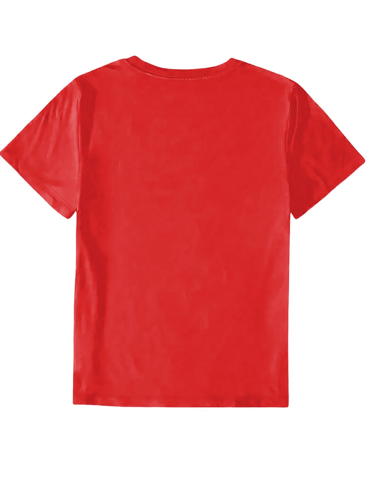 Round Neck Short Sleeve T-Shirt with a Teacher Pattern Print