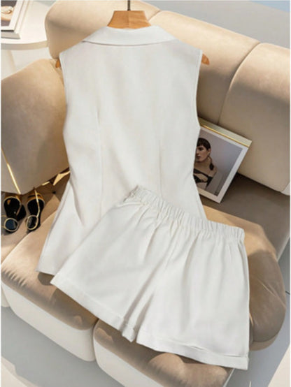2pcs Premium Quality Sleeveless Vest And Shorts Set