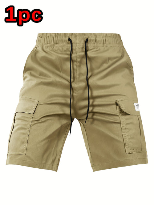 Men's Black Polyester Cargo Shorts - product view 1