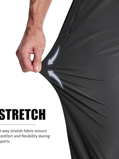 3pcs Men's Summer Long Pants, Breathable Comfortable Casual Sports Trousers, Straight Leg Design, All-match for Spring And Summer, Loose Fit, Suitable for Golf, Basketball, Tennis, Yoga, Fishing And Camping.