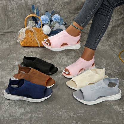 Easygoing And Breathable Flat-Bottomed Versatile Shoes with a Fish Mouth Design., Women Shoes