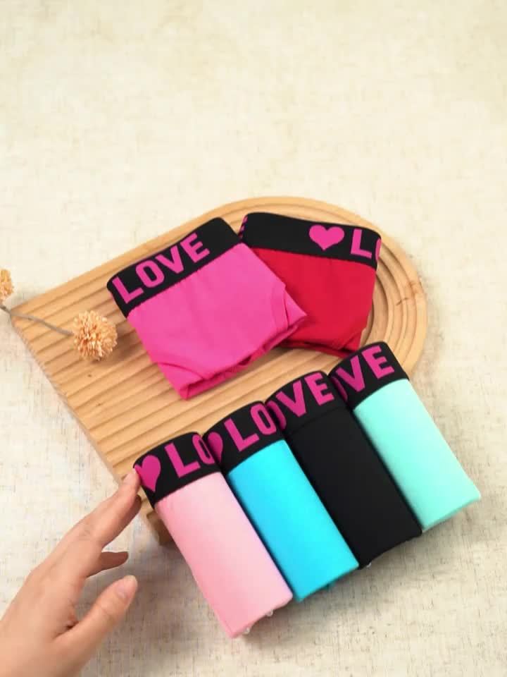 6 Seamless Letter Printed Color Blocked Triangle Pants, Sexy, Comfortable, Breathable And Elastic Underwear, Women's Underwear And Underwear