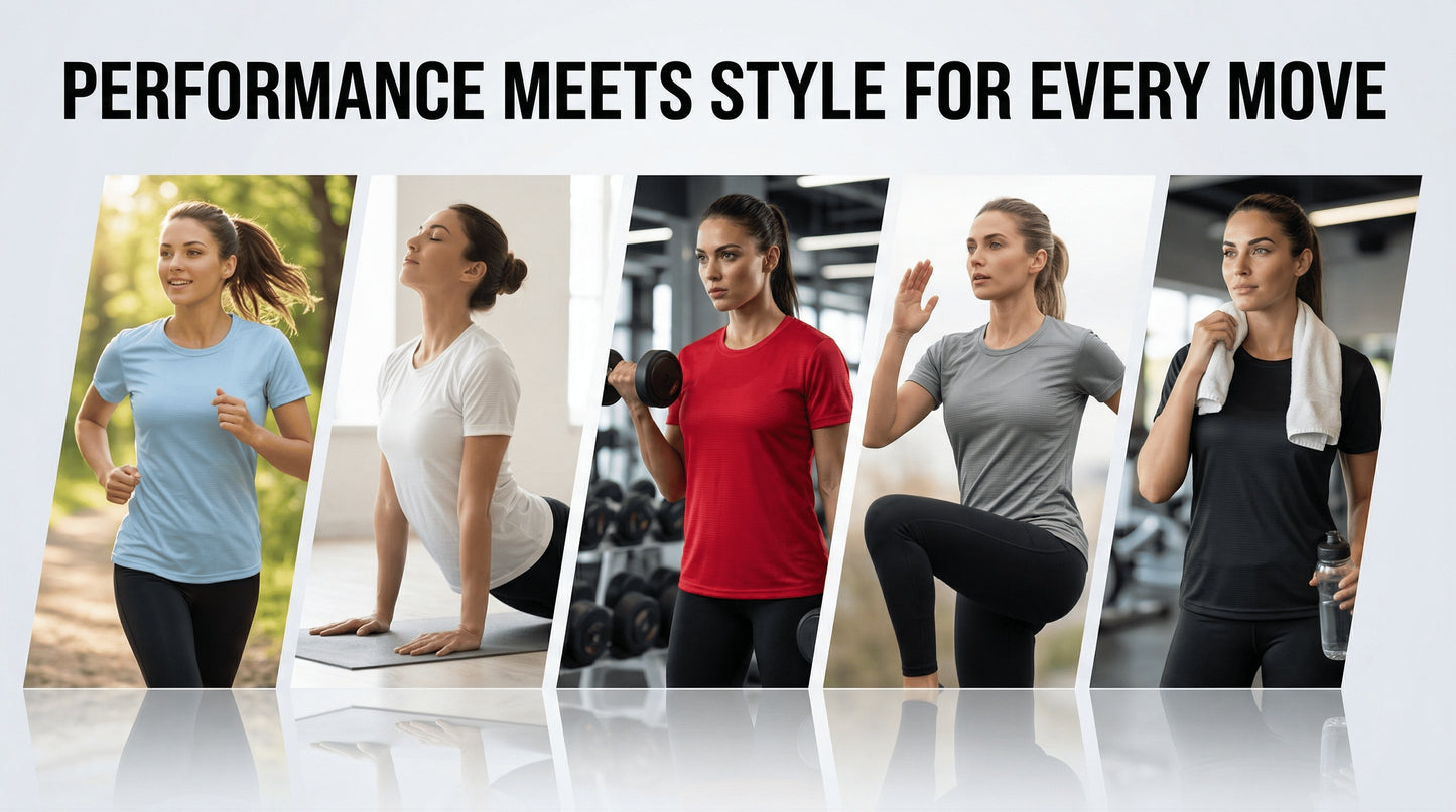 Women'S 6-Pack Performance T-Shirts - Breathable, Moisture-Wicking, and Skin-Friendly for, Outdoor, and Everyday Comfort