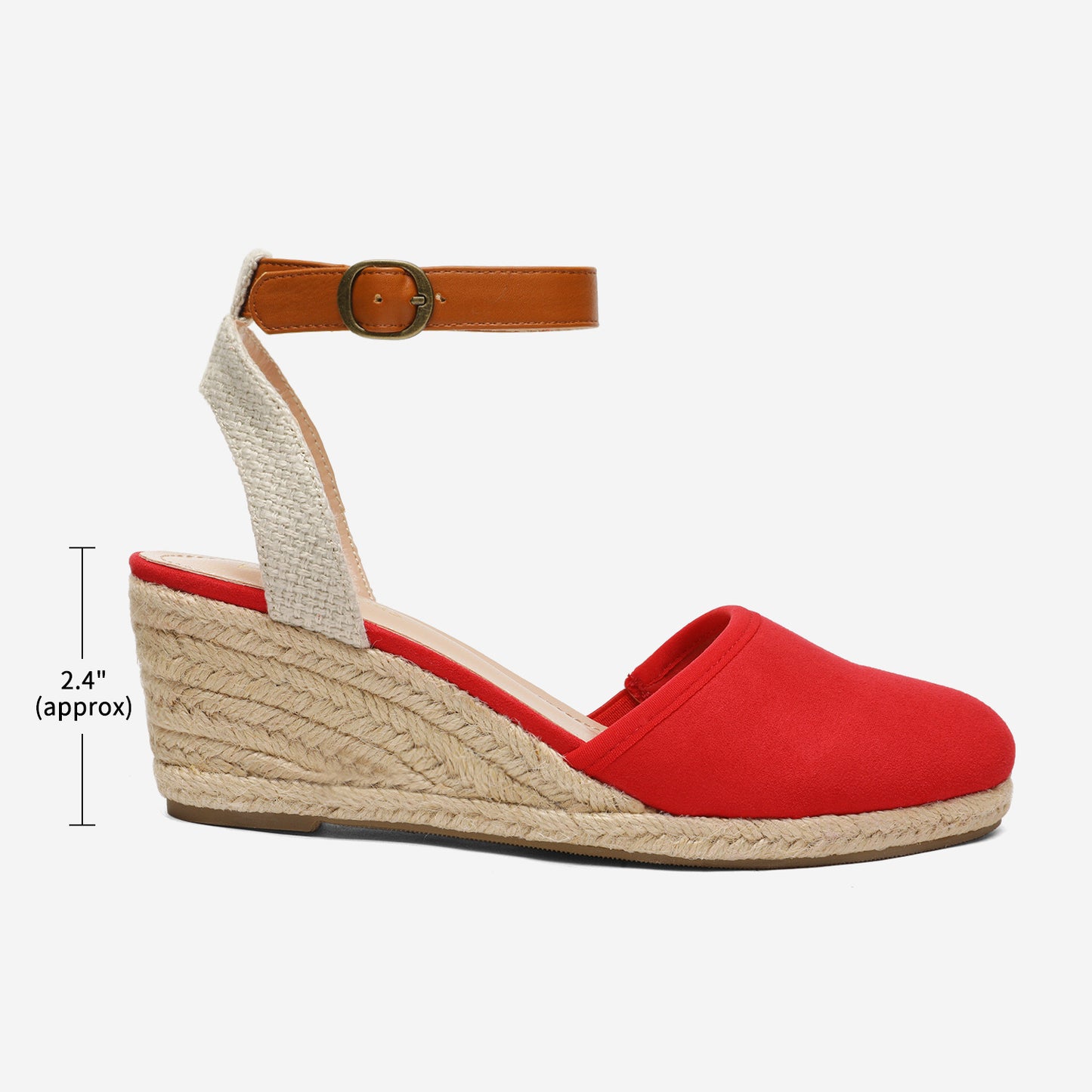 Women's Ankle Strap Closed Toe Espadrille Wedge Heels Sandals, Versatile and Stylish for weddings, shopping, dating, with wrap dresses, jeans, skirts, shorts, jumpsuits, for formal or casual occasions