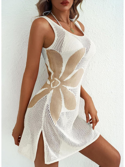2026 New Beach Skirt Sexy Hollow Jacquard Bikini Swimsuit Hoodie Sunscreen Dress for Women