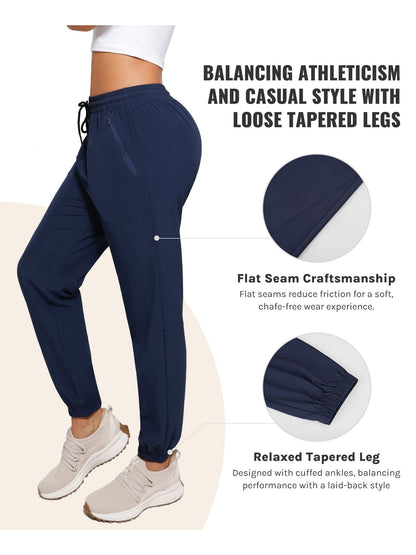 [Three Colors Available]1pc Womens Golf Pants Quick Dry Ultra Light Stretch Pockets Soft Workout Pants for Travel with Inside Drawstrings