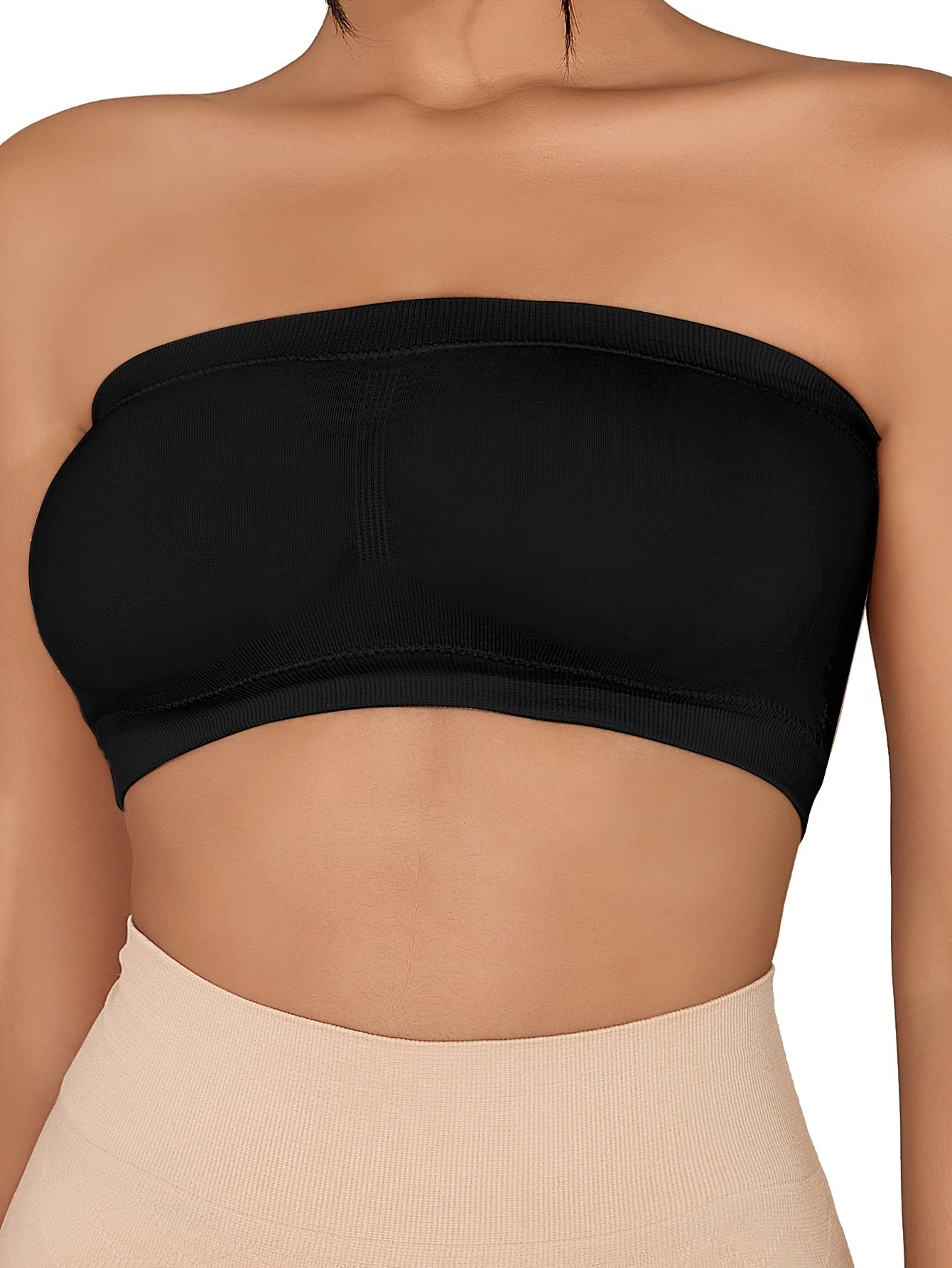 7-pack High Elasticity Strapless Bra with No Padding, Women's One-piece Strapless Bra, Breathable Mesh, Seamless Strapless Bra