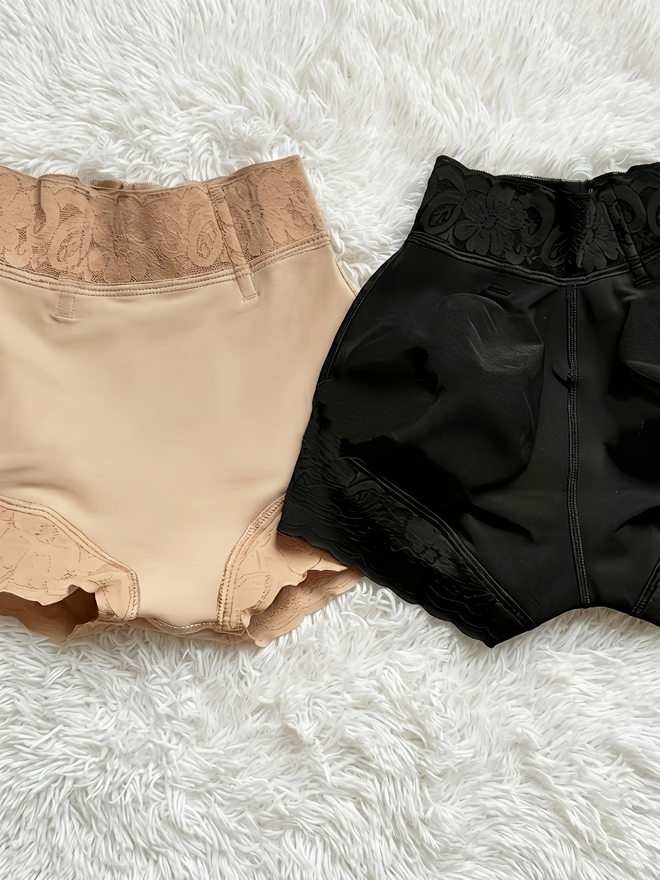 Women's Lace Shapewear Panties with Tummy Control, Butt Lifting Seamless Hip Enhancer Colombian Shaping Curvy Shorts Lace Trimmed Butt Lifting Panty for Women with Flat Tummy And Naturally Lifted Booty