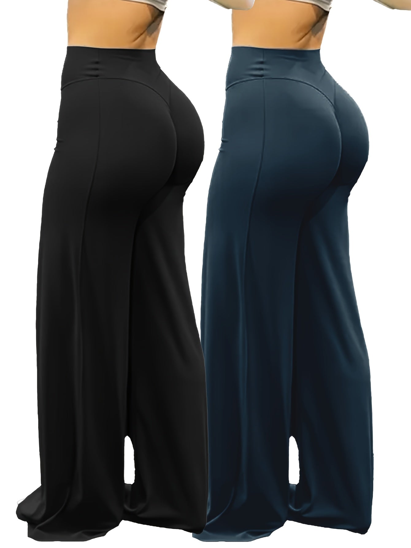 All-Season Plus Size Wide Leg Yoga Pants- High Elastic Full Coverage Trousers for Gym Fitness Training Casual Wear
