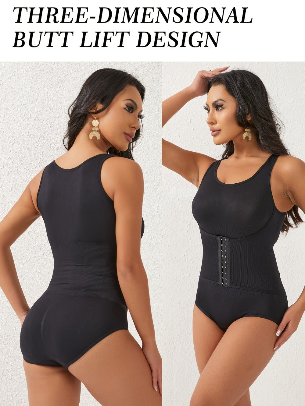 Women's Targeted Control Shapewear Bodysuit - Butt Lift Body Smoothing, Apricot