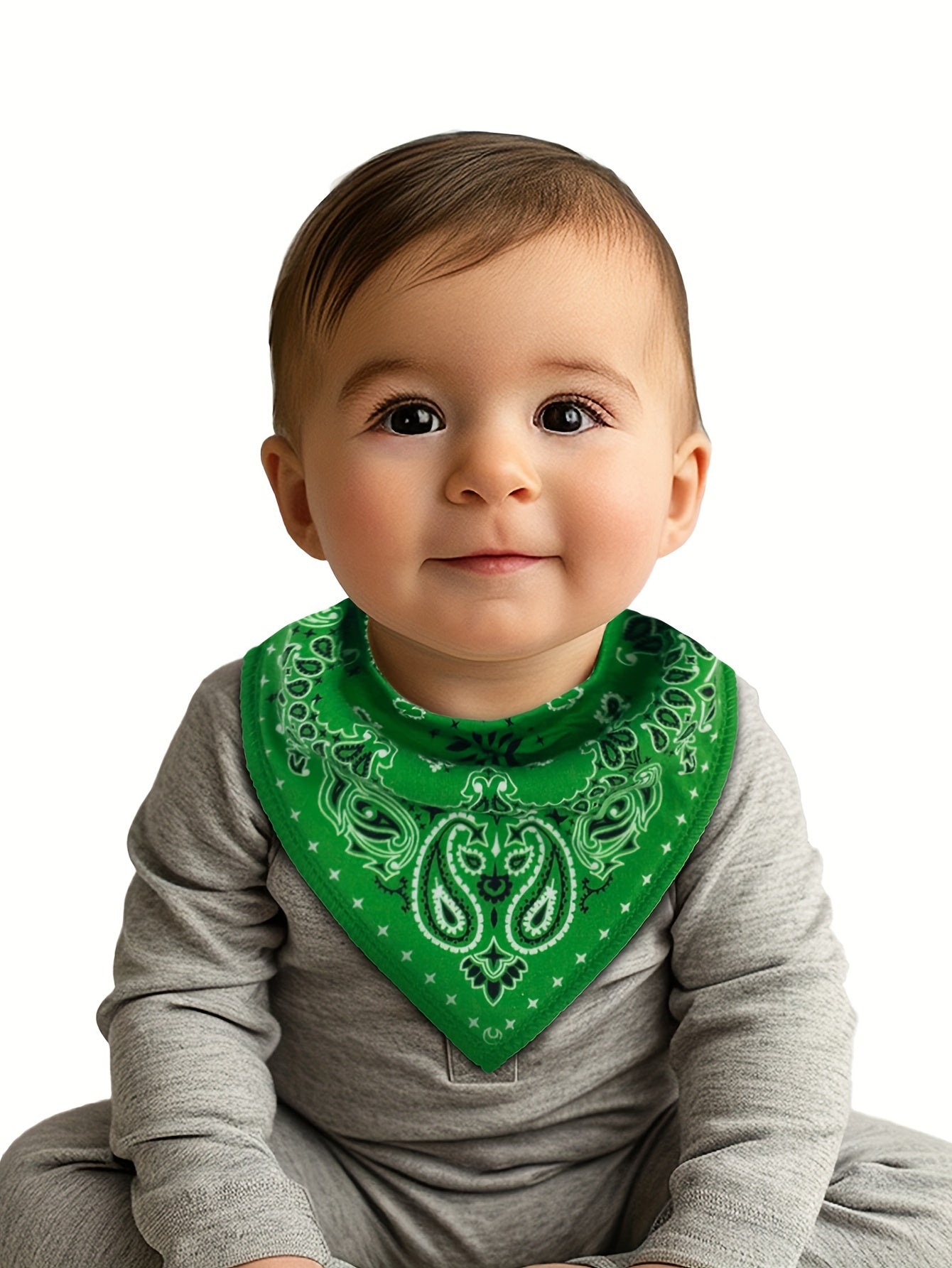 10pcs of Absorbent, Breathable, And Soft Adjustable Snap Bandana Bibs for Boys And Girls with Paisley Pattern, for Outdoor