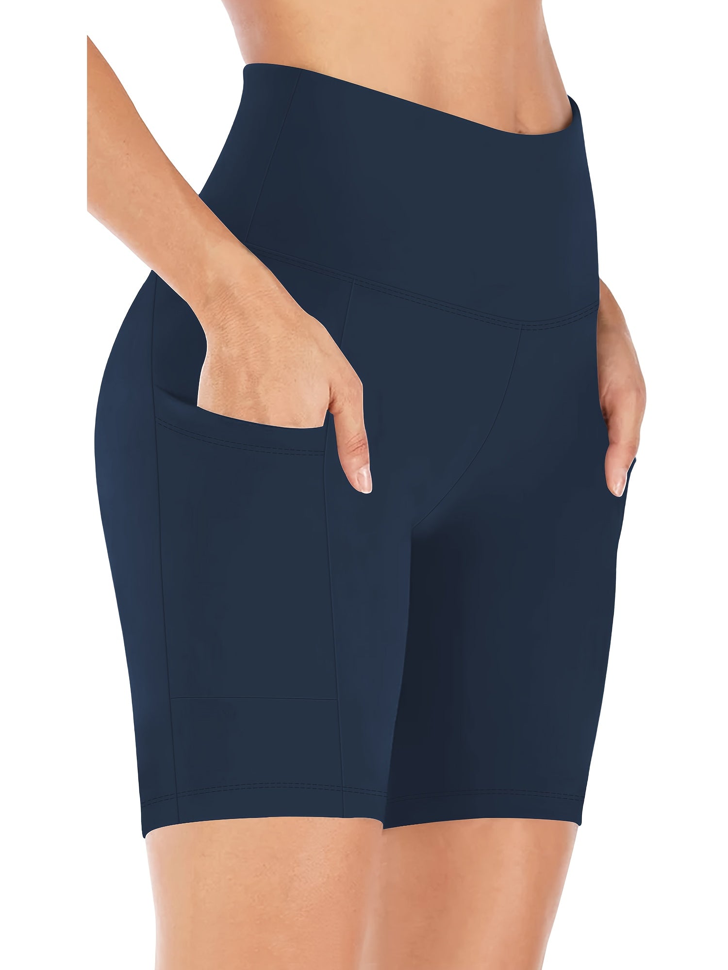 Women's Black Polyester High-Waist Shorts - product view 24