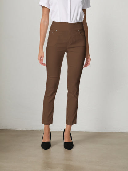 Women's High Waist Dress Pants Stretchy Straight Leg Slim Fit Work Slacks with 5 Pockets, Elegant Office & Casual Wear