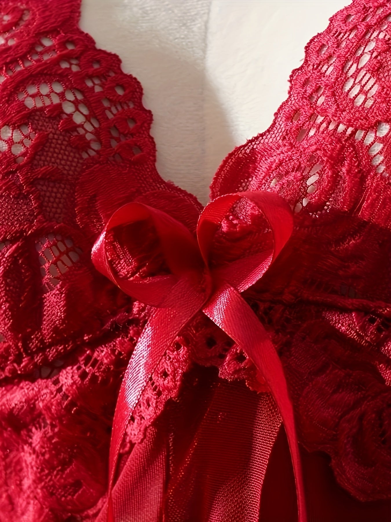 3Sets/6pcs Sexy Lingerie Set for Women Sheer Mesh & Lace Nightgown In Red/ Blue/ Black | Strappy, Adjustable, Intimate Sleepwear for Home, Hotel & Valentine's.