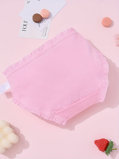 4pcs VIFINE Girls Mermaid Printed Underwear - 95% Cotton Soft Breathable Triangle Briefs with Cute Cartoon Mermaid Designs, Pastel Colors for Youngsters & Youngsters, All-Season Comfort