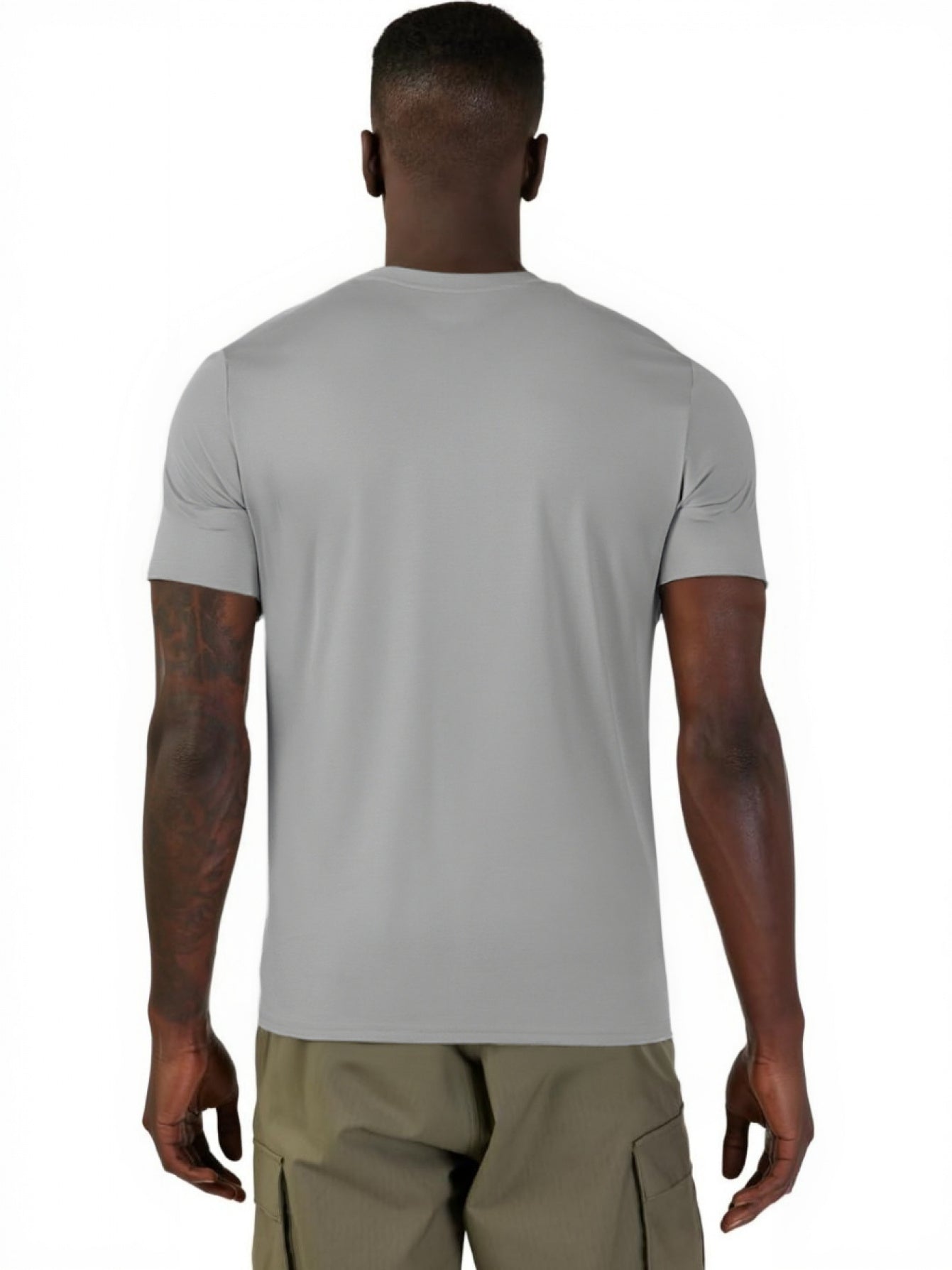 7pcs of Grey Men's Athletic T-shirts, Skin-friendly, Moisture-wicking, Suitable for Sports and Outdoor Activities.
