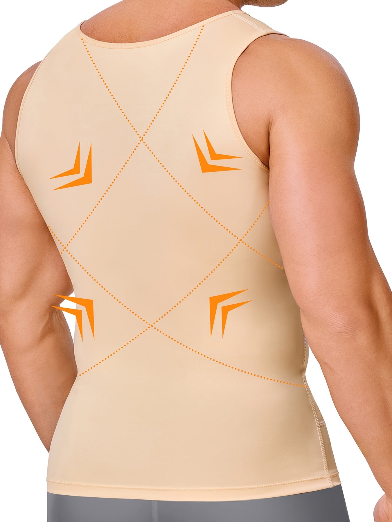 Men' Compression Shirt & Body Shaper Vest - High-Elastic Workout Tank Top with Abdominal Toning, Tight-Fit Shirt Suitable for Gym, Post-Surgery, Year-Round Wear, Solid Color Round Neck Undershirt