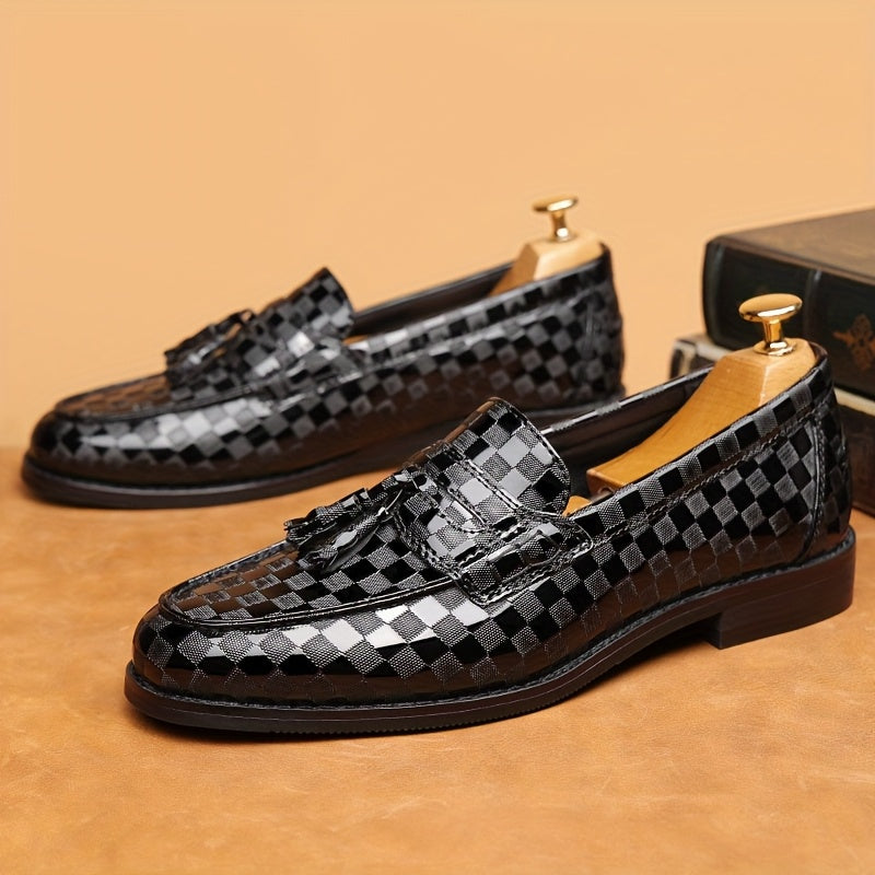 Men's Slip-On Business Casual Loafers - All-Season, Plus Size Available, Genuine-Like Upper (Genuine) - British Style s for Office, Formal & Casual Attire - Pointed Toe & Cushioned Insole (8670)