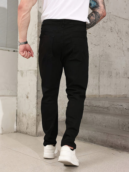 Men'S Classic Black Jeans with Regular Fit, Designed for All Seasons And Comfort, Suitable for Teenagers, Suitable for Casual Business Attire, Casual Attire, Travel Essentials, And Valentine'S Day Gifts
