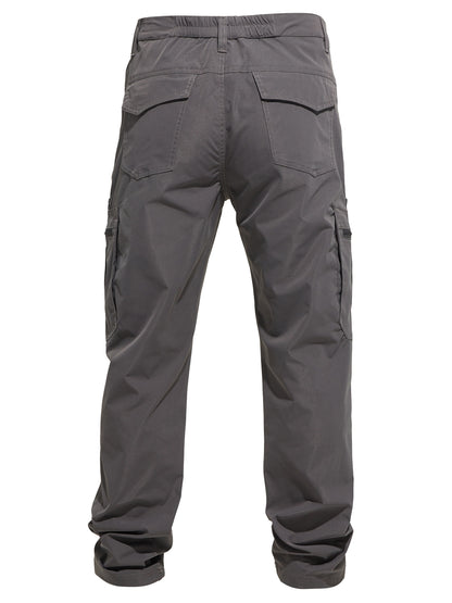 Solid Casual Men's Outdoor Cargo Long Pants with Multi-pocket, Hiking Camping Fishing