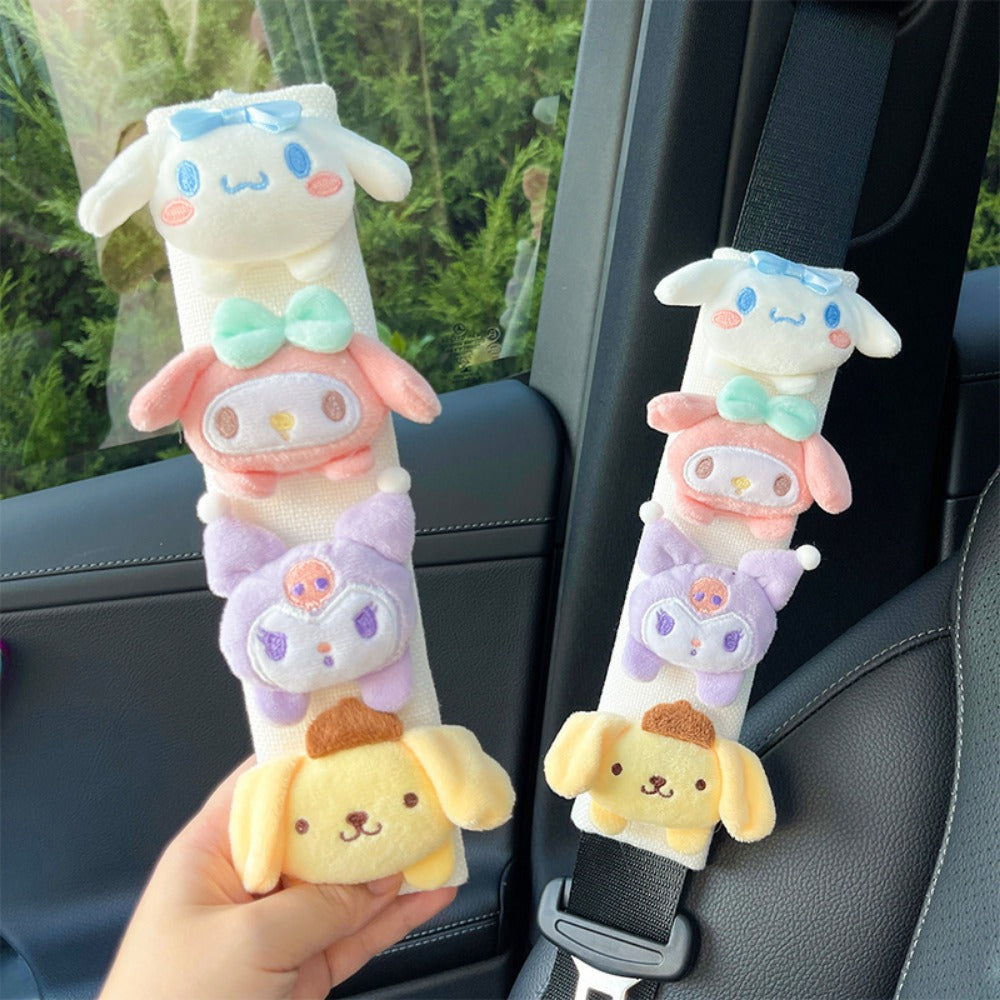 Cartoon Car Seat Belt Shoulder Cover - Soft Travel Cushion One-Piece