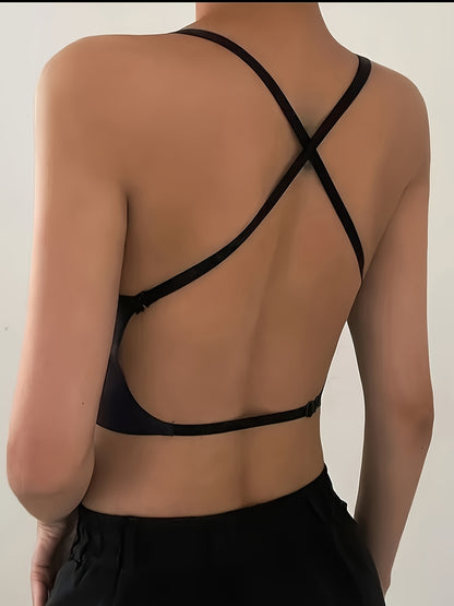3pcs Women's Sexy Backless Strapless Bra - Adjustable Shoulder Straps, Seamless Opaque Cups, No Underwire Needed - Thin Wedding, Evening & Formal Bra for Bridal, Parties - Everyday & Special Occasion Lingerie, Party Wear, Elegant Design