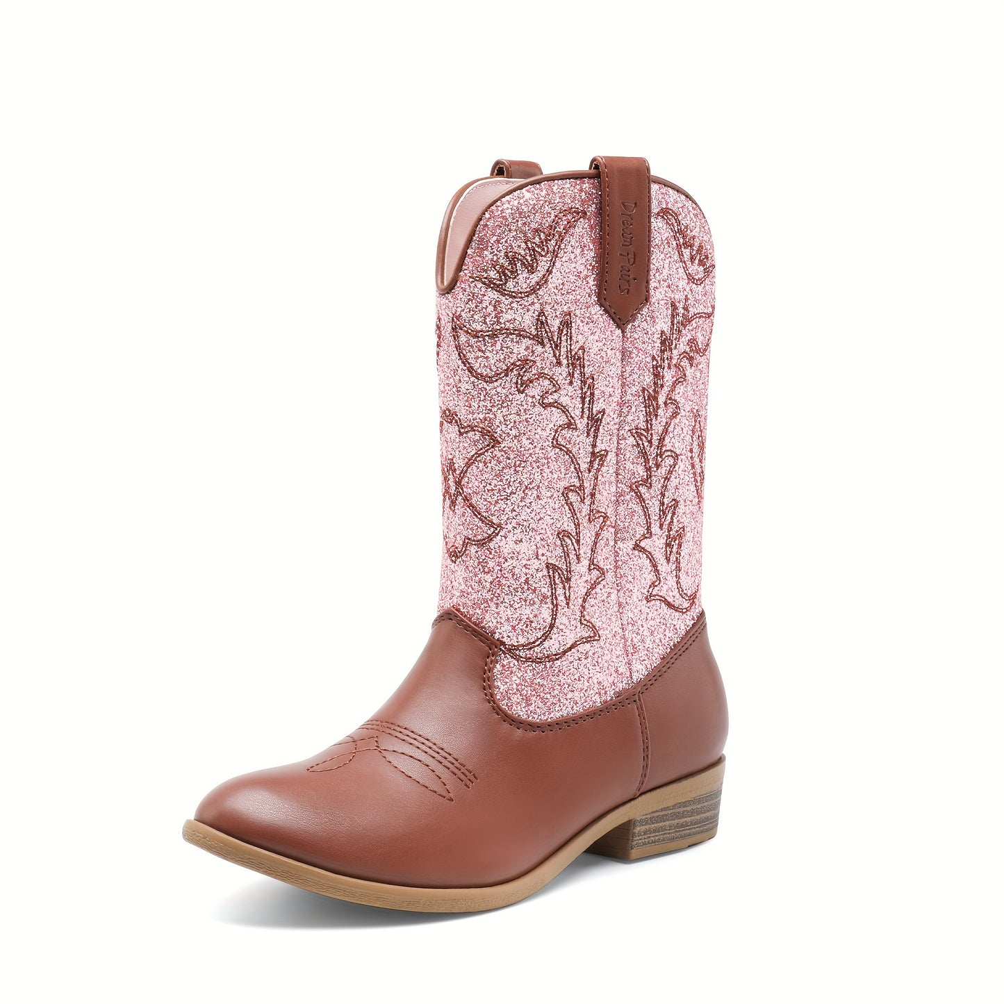 DREAM PAIRS KIDS Cowgirl Cowboy Western Boots Boys And Girls Mid Calf Riding Shoes Little Kid/Big Kid