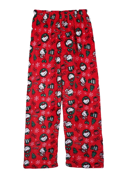 Sanrio KT Cat Pajama Pants for Women - 2pcs Sleepwear Set with Cute KT Cat Face & Full-Length Pants, Cozy Flannel Pajamas for s, - Nightwear ()