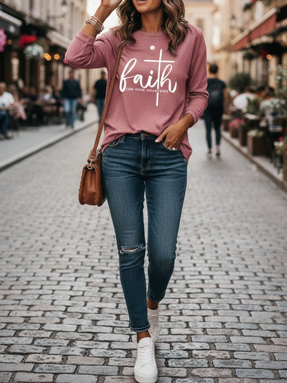 2023 European And American Women'S Fashion Casual Long Sleeve T-Shirt with Round Neck And Pockets