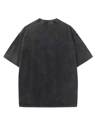 Halloween Creative Pattern Printed Men'S T-Shirt, Retro Vintage Men'S Top, Round Neck Short Sleeve, High-Quality Heavy Washable Men'S T-Shirt, Soft, Comfortable And Breathable, Street Retro Style Fashion Men'S Wear