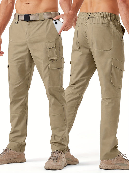 31' Men's Work Pants Cargo Pants Loose Casual Multi Pockets Outdoor Pants Color Block Straight Leg Cargo Pants with 8 Pockets