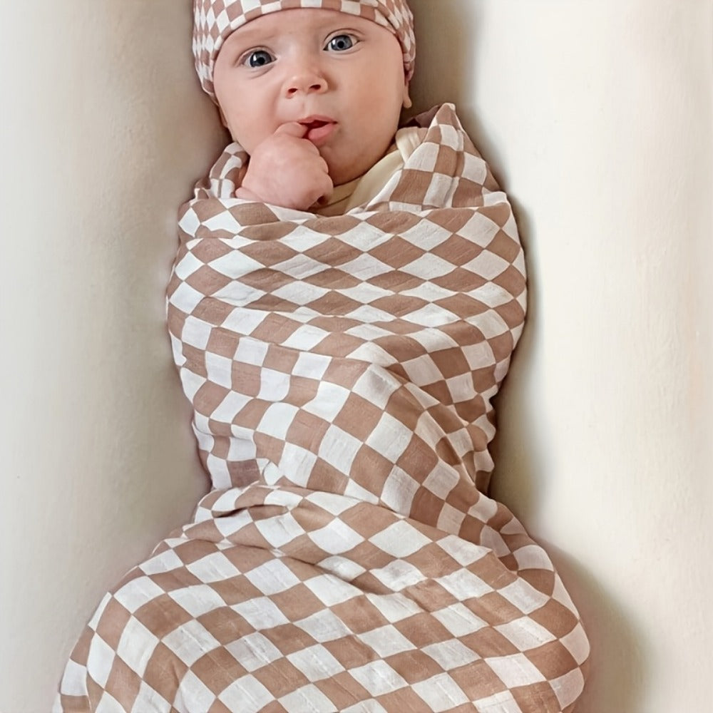 Swaddle Blanket - Muslin Soft Ultra Checkered