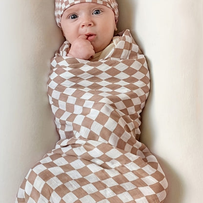 Swaddle Blanket - Muslin Soft Ultra Checkered