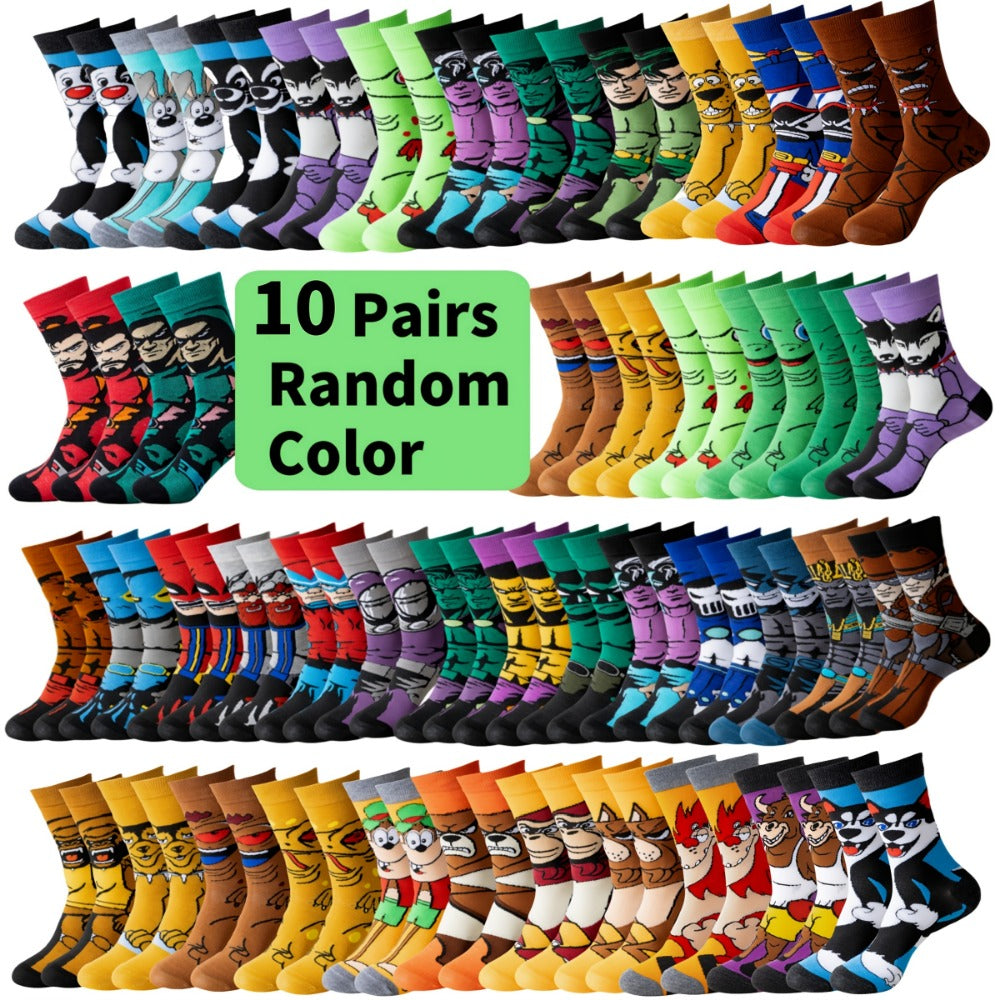 Men's Cute Print Crew Socks - 22-Pair Pack