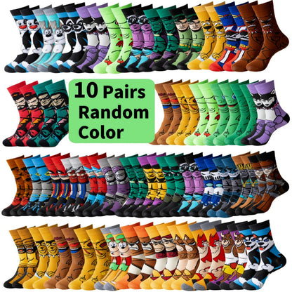 Men's Cute Print Crew Socks - 22-Pair Pack