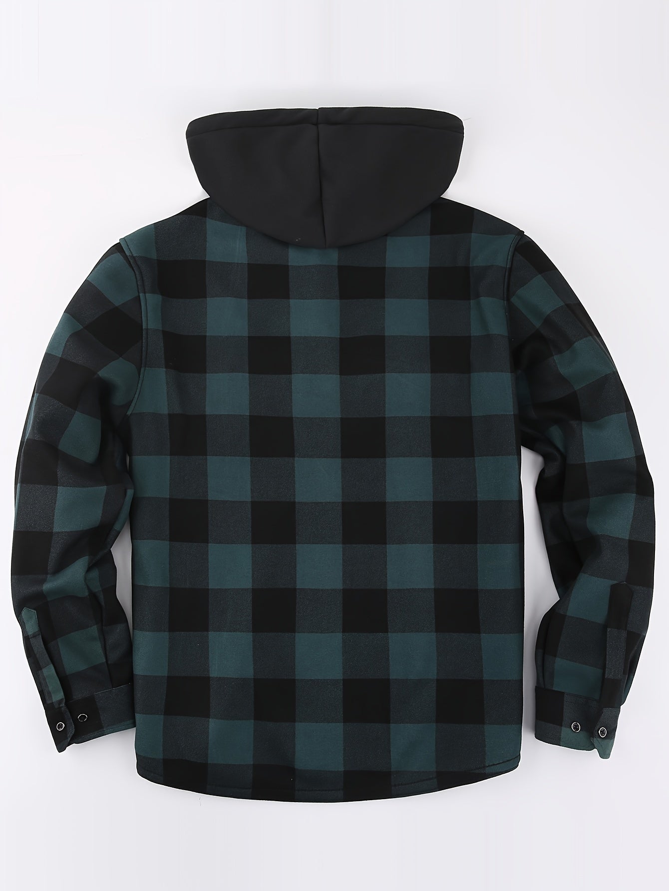 New Men'S Plaid Hooded Long-Sleeved Shirt Outdoor Casual Shirt Jacket | Flannel with Pocket Double Bag Double | Inner Lining Is Thickened | Thermal Shirt