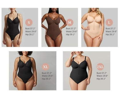 Women's Targeted Control Shapewear Bodysuit - Zip Front Body Smoothing