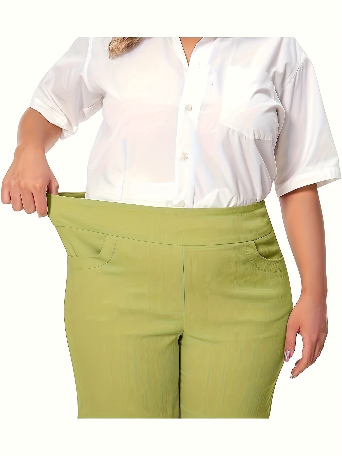 High-Waisted Stretchy Office And Casual Summer Shorts for Women Featuring Front Pockets