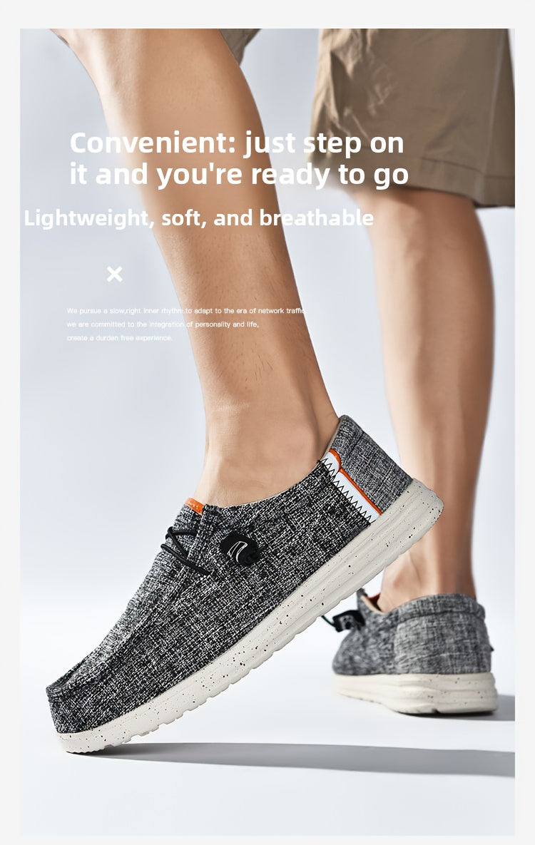 Men's Shoes 2025 New Spring and Autumn Casual Lightweight Thick-soled Canvas Shoes One-leg Couples Sports Soft-soled Loafers Driving Shoes Simple Women's Shoes