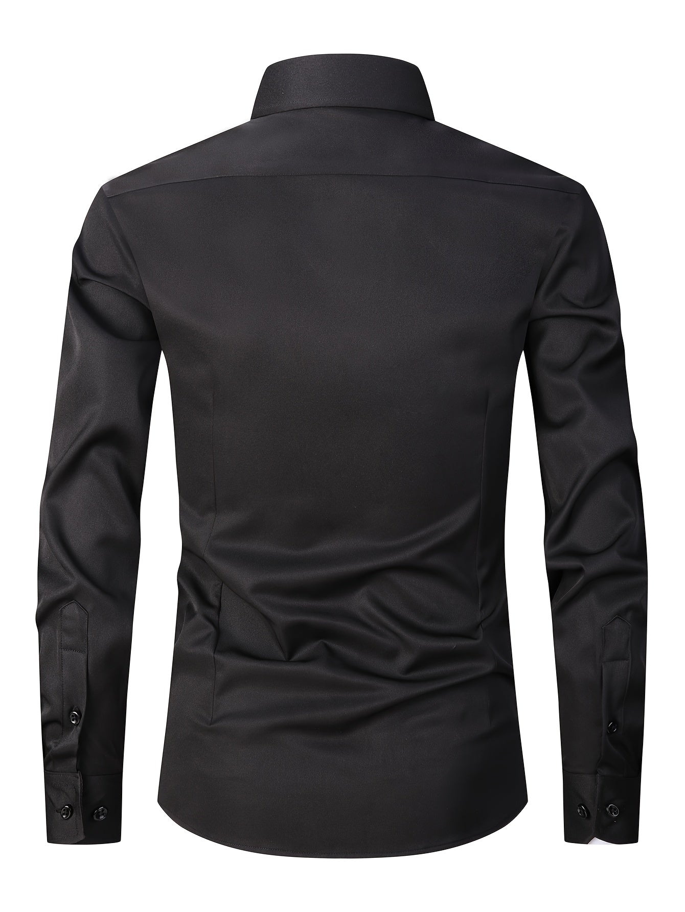 Men's Cufflink Shirt 2026 Spring/Summer French Cuff Shirt Breathable, Stretchy, Wrinkle-Resistant Business Casual Easter Gift Suitable for Men, Husband, Father Holiday Cruise Essential Short-Sleeve Shirt Summer Top Formal Dress Shirt