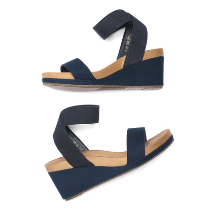 Womens Open Toe Elastic Ankle Strap Platform Wedge Sandal, Comfortable Versatile for everyday wear, meeting friends, running errands, and other occasions with wrap dresses, jeans, skirts, shorts, jumpsuits