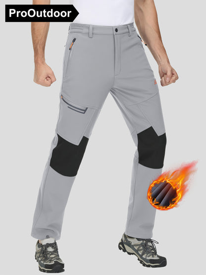 Men's Winter Fleece Pants Outdoor Softshell Pants Thickened Warm Lined Camping Fishing Trekking Hiking Pants Casual Trousers