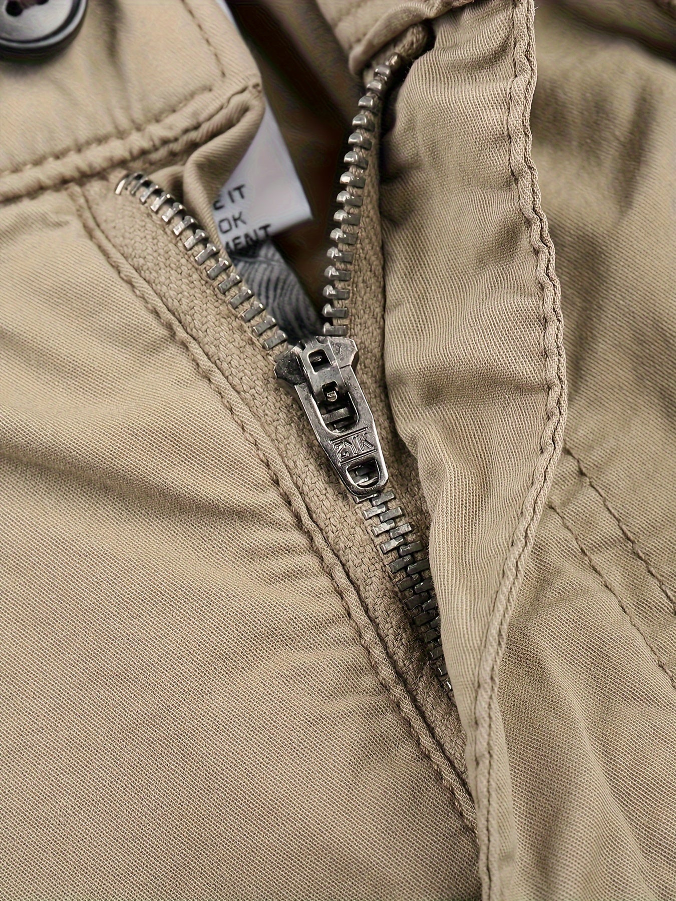 Solid Cargo Men's Casual Long Pants with Multiple Pockets AndButtons, Outdoor Hiking Camping Mountaineering