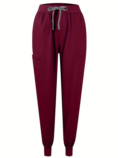 [Breathable Scrubs Set] Scrubs Top And Pants Unisex Breathable Quick Drying Scrubs Uniform Women And Man Scrubs Set V-Neck Top T-Shirt And Tapered Leg Jogger With Drawstring Nursing Uniforms Set Suitable For Pet Hospitals, Dental Clinics, Nursing Work, Et