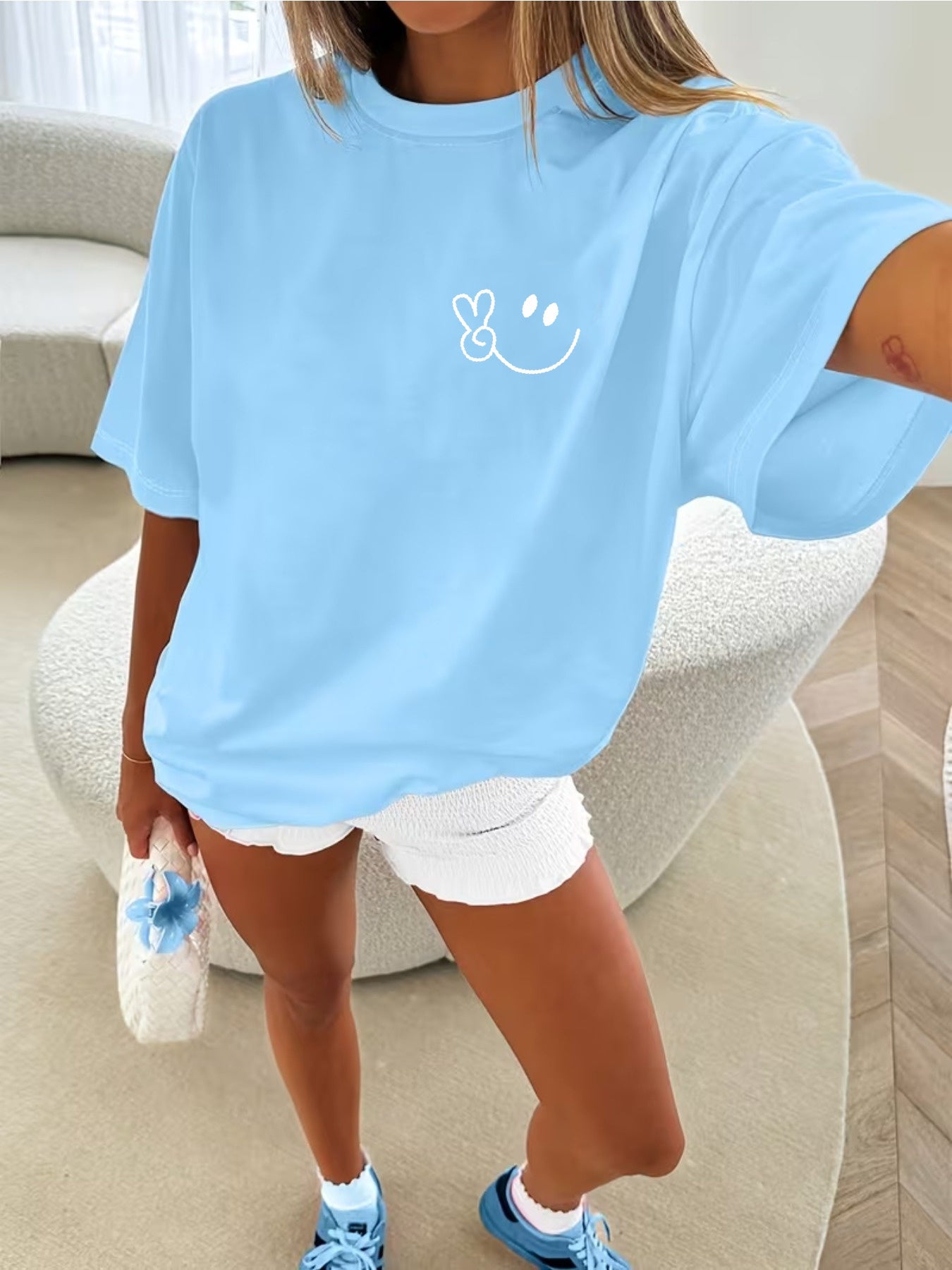 Women's Retro Breathable Crew Neck Short Sleeve T-Shirt - Minimalist Casual & Elegant Blouse-Compatible Top Suitable for Holidays, Parties, Spring/Summer Wear with Animal, Letter & Cartoon Prints, Machine Washable Versatile Basic Tee