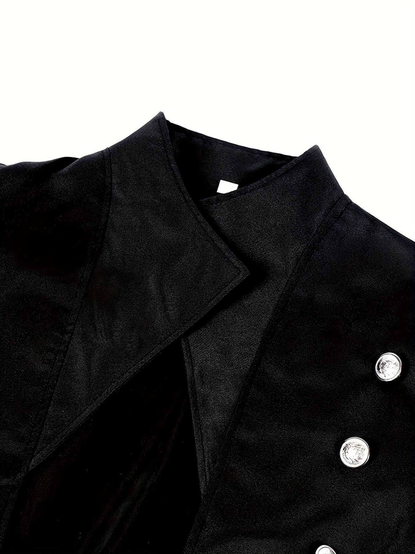 Men's Victorian Steampunk Gothic Long Black Jacket - Non-Stretch Durable Fabric, Stand Collar & Fine Pockets - Hand Wash Only for Cosplay, Themed Events, Retro Fashion - Must-Have for COS Lovers